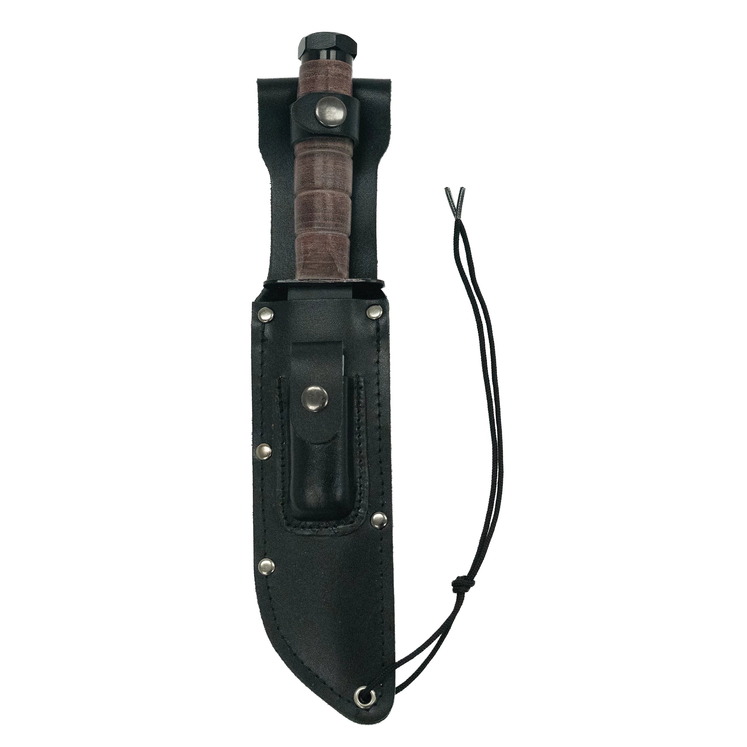 Military Fighting Utility Knife With Leather Handle
