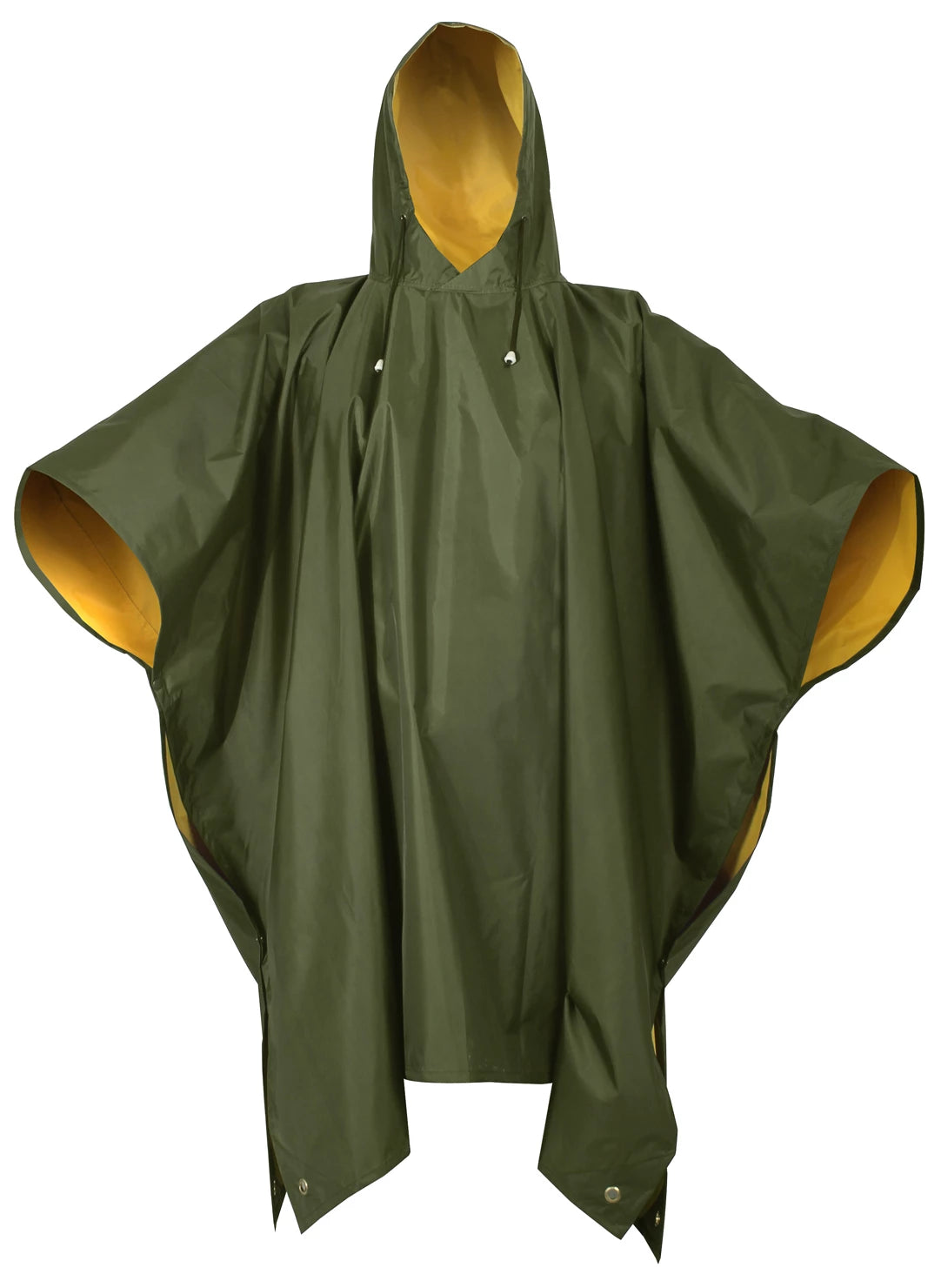 Rothco Reversible PVC Ponchos Olive Drab Rain side detail photo