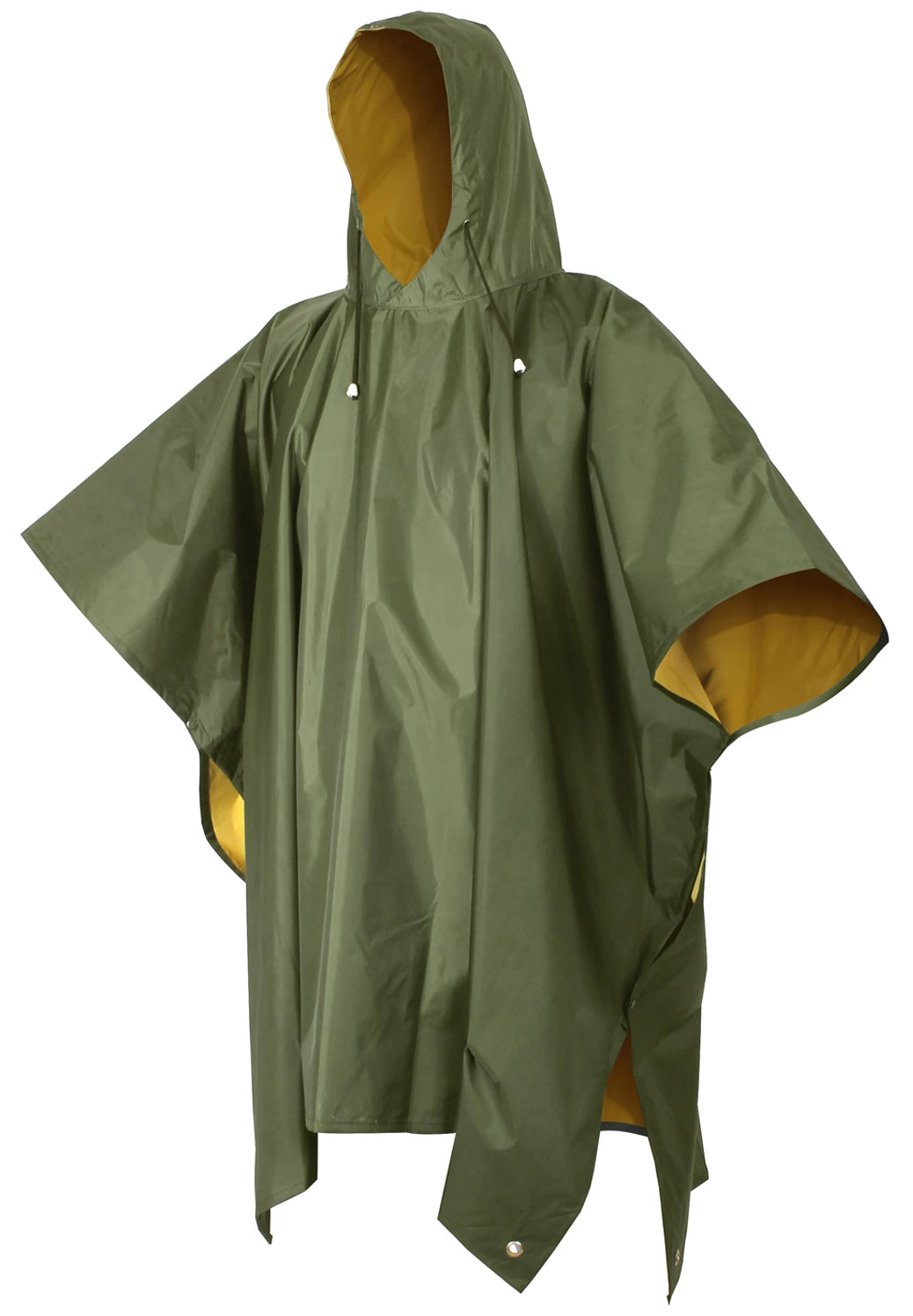 Rothco Reversible PVC Ponchos Olive Drab Rain reverse view
