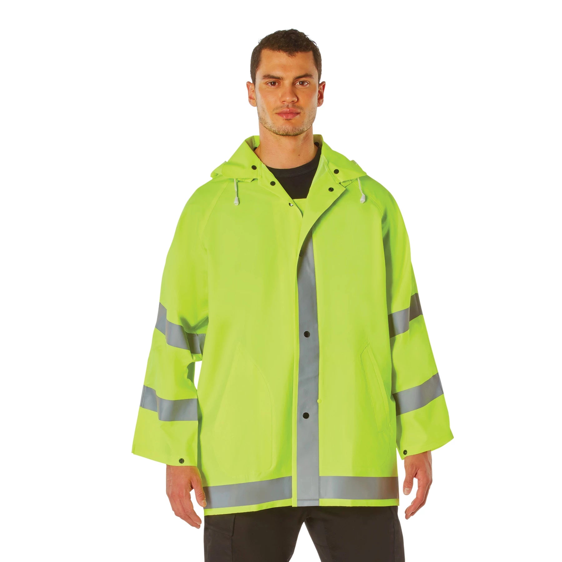 Rothco Safety Reflective Rain Jacket Uniform Jackets detail photo