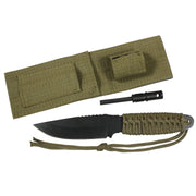 Rothco Paracord Knife With Fire Starter Olive Drab Bug side detail photo