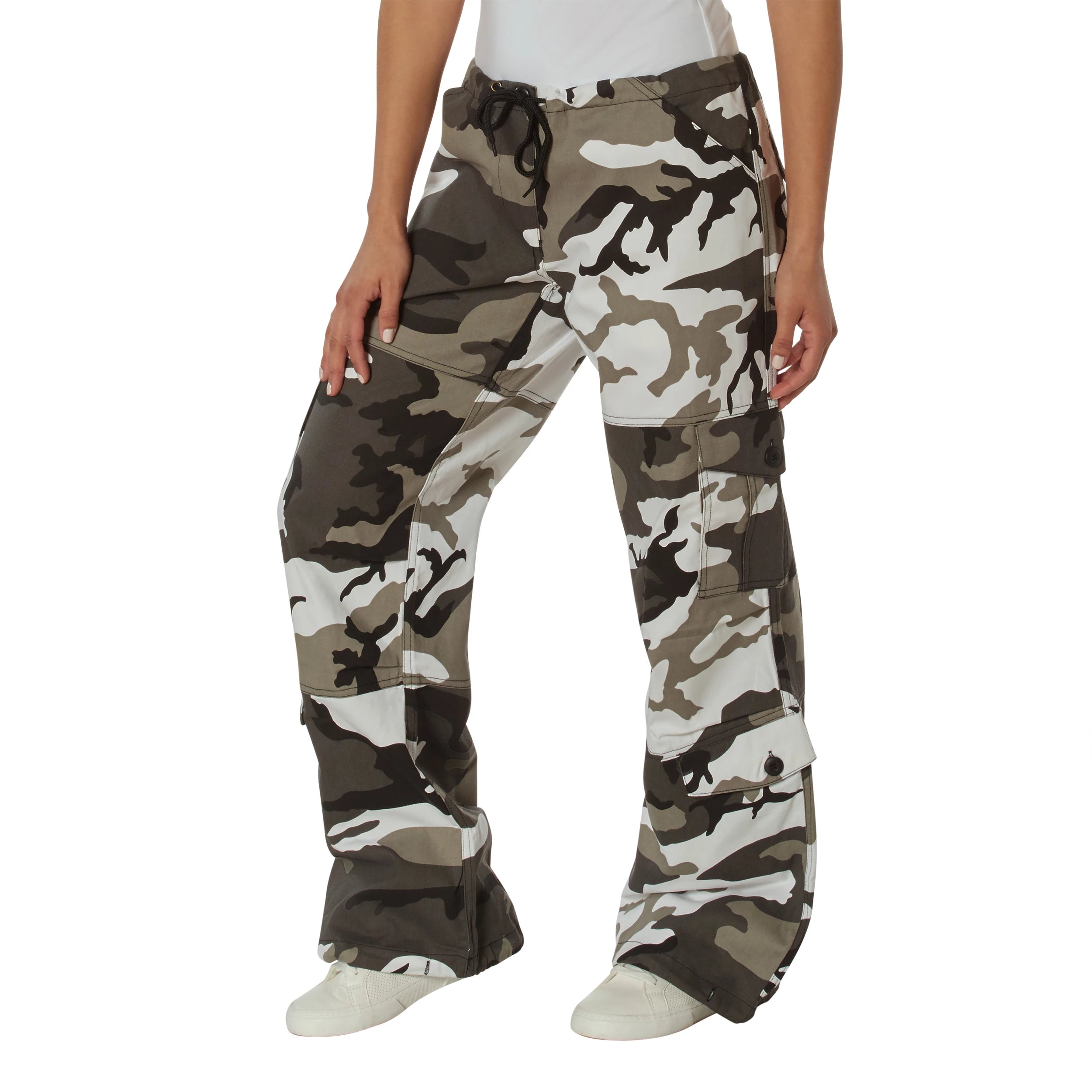 Rothco Womens Paratrooper Colored Camo Fatigues Pants side detail photo