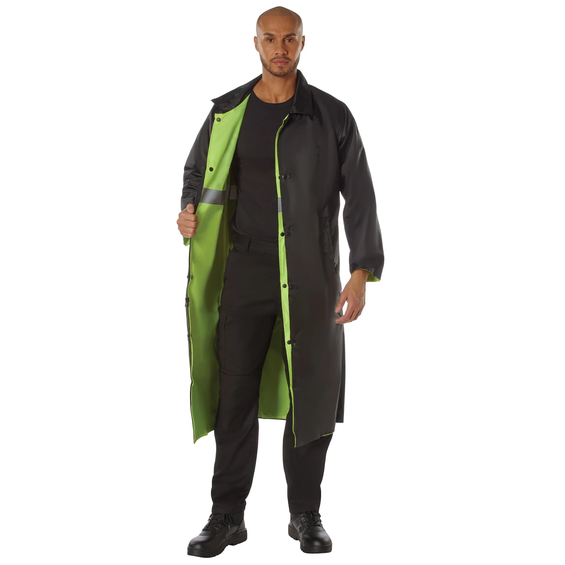 Rothco Reversible Reflective Rain Parka Parkas side detail photo