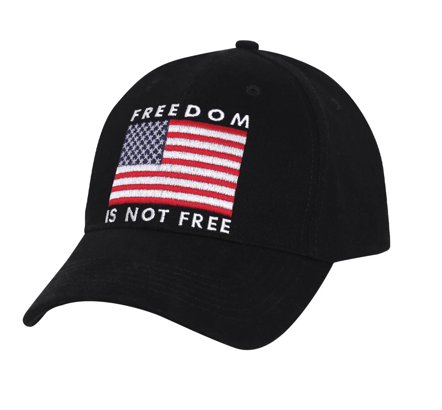 Rothco Freedom Is Not Free Low Profile Cap Black Baseball close-up photo