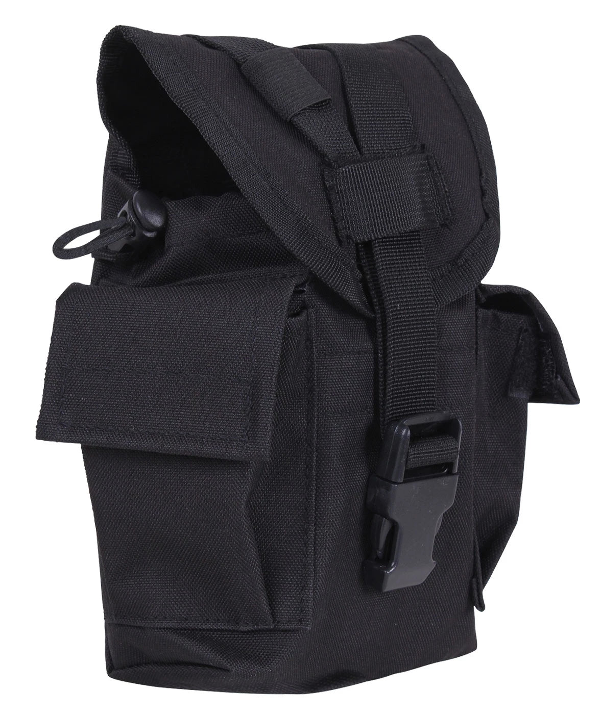 Rothco MOLLE II Canteen & Utility Pouch Black Hydration angled product photo