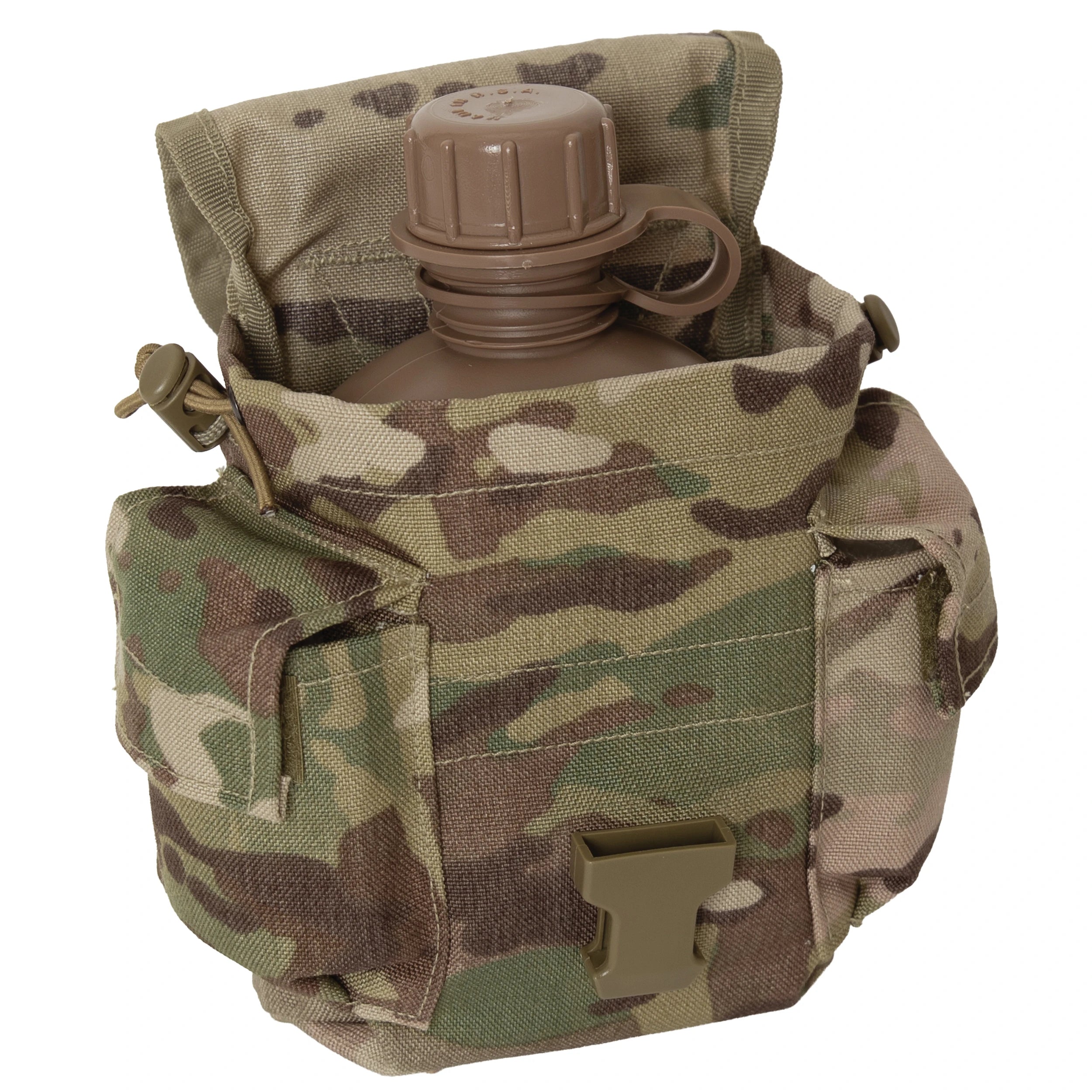 Rothco MOLLE II Canteen & Utility Pouch Black Hydration and reverse view
