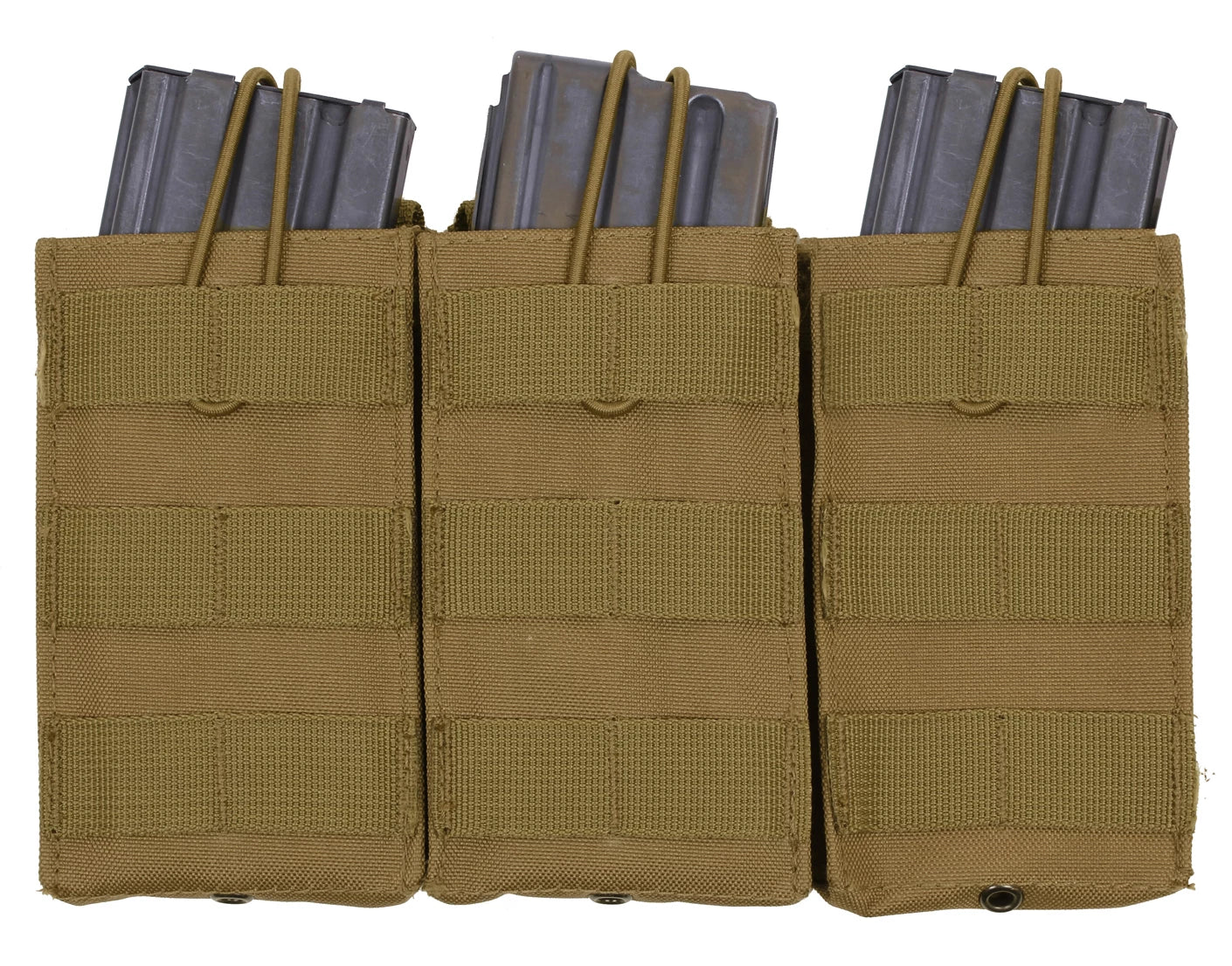 Rothco MOLLE Open Top Triple Mag Pouch Coyote Brown New reverse view