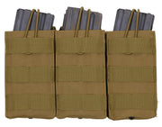 Rothco MOLLE Open Top Triple Mag Pouch Coyote Brown New reverse view