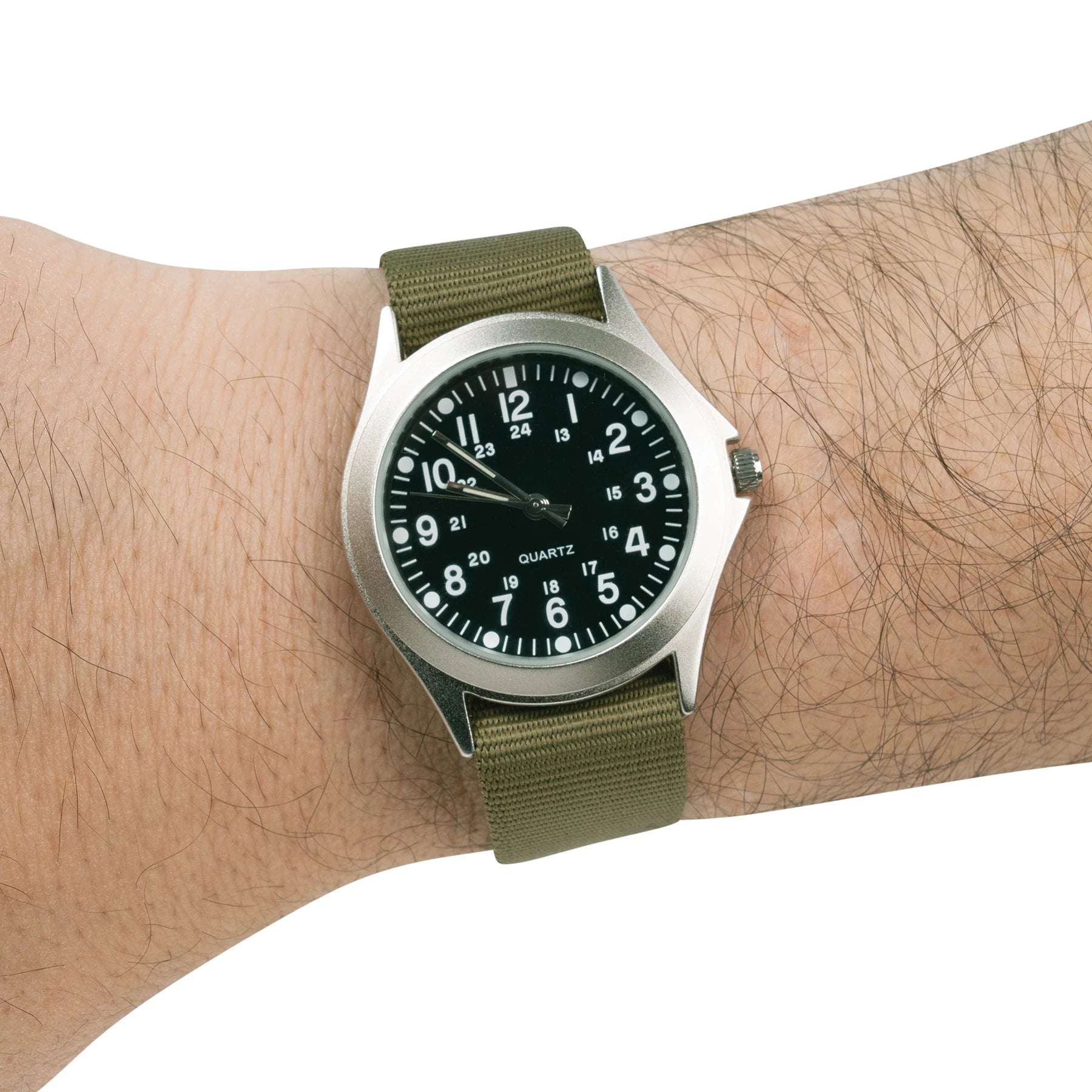 Rothco Military Style Quartz Watch Olive Drab Watches reverse view