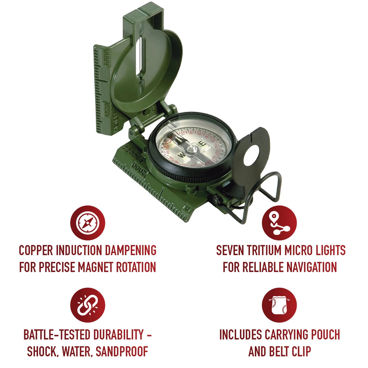 Rothco Cammenga G.I. Military Tritium Lensatic Compass Model 3H Compasses detail photo