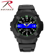 Aqua Force Thin Blue Line Police Officer Rugged Pu Rubber Watch (50m Water Resistant) - Security Pro USA
