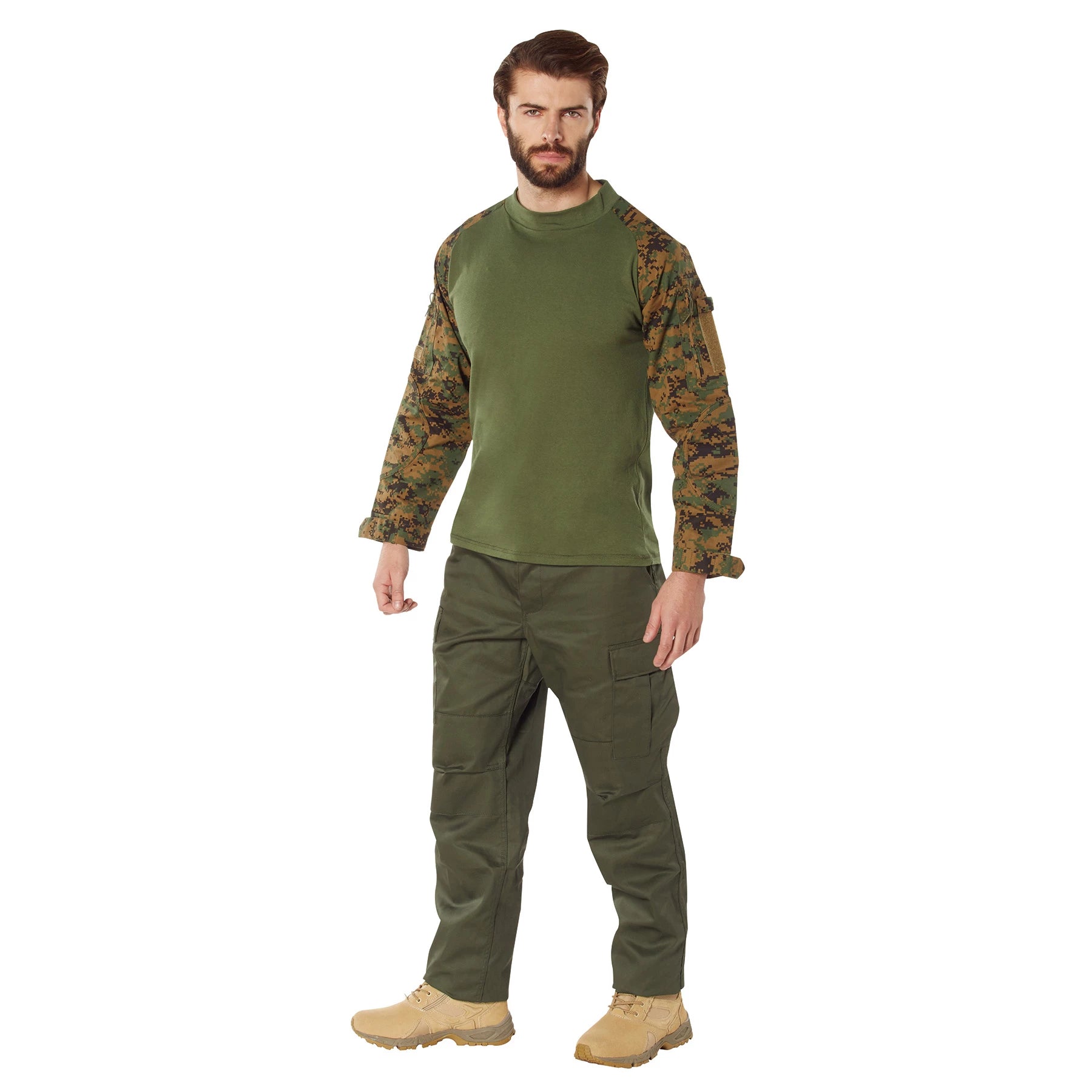Rothco Tactical Airsoft Combat Shirt Camo T-Shirts angled product photo