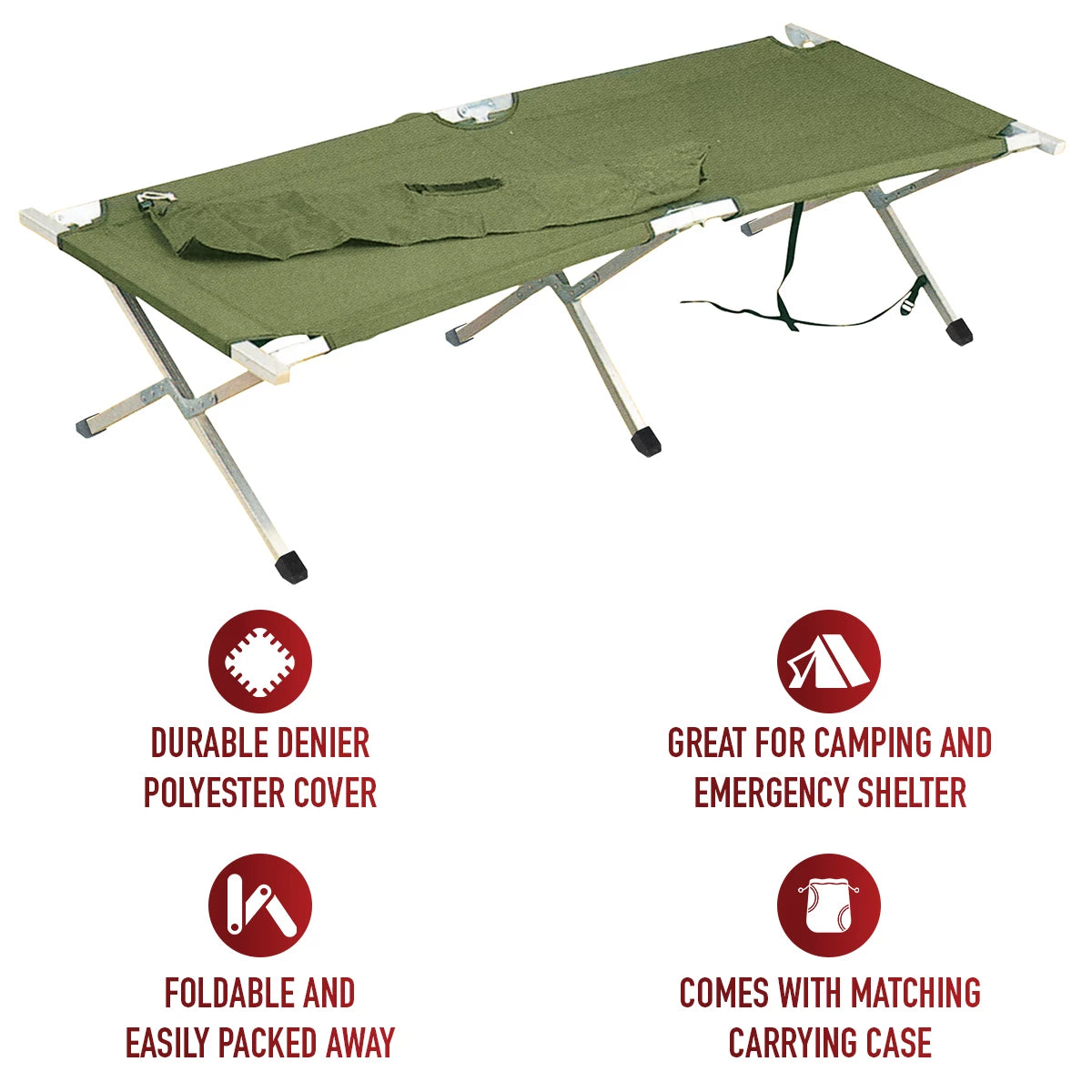Rothco Folding Cot Emergency and Survival Blankets & Cots side detail photo