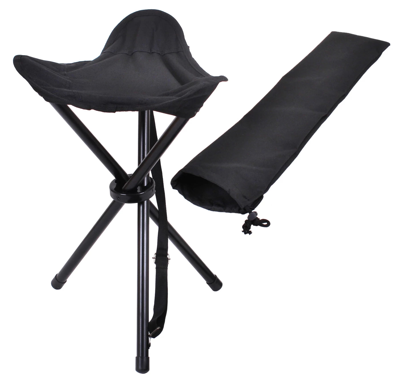 Rothco Collapsible Stool With Carry Strap Black Camp Stools & detail photo