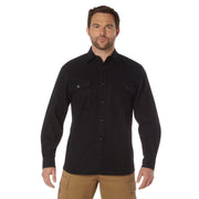 Rothco Heavy Weight Solid Flannel Shirt and Casual Shirts side detail photo