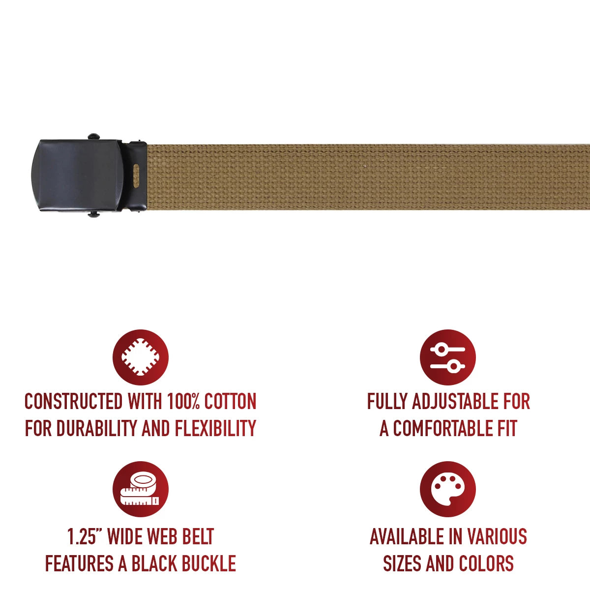 Rothco Web Belts With Buckle Military close-up photo