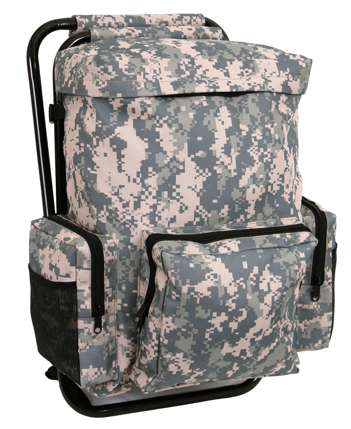 Rothco Backpack and Stool Combo Pack Woodland Camo Backpacks close-up photo