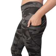 Rothco Womens Workout Performance Camo Leggings With Pockets Bottoms and close-up photo
