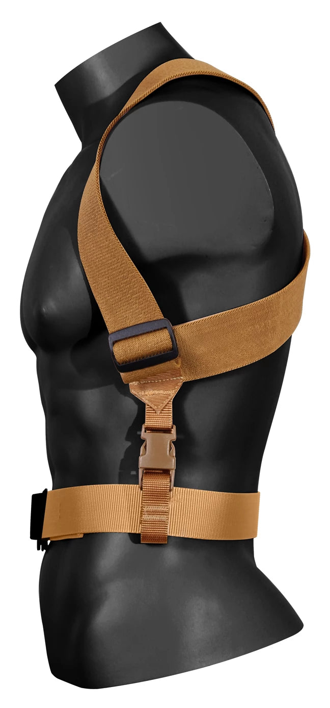 Rothco Combat Suspenders Coyote Brown & Shirt Stays side detail photo