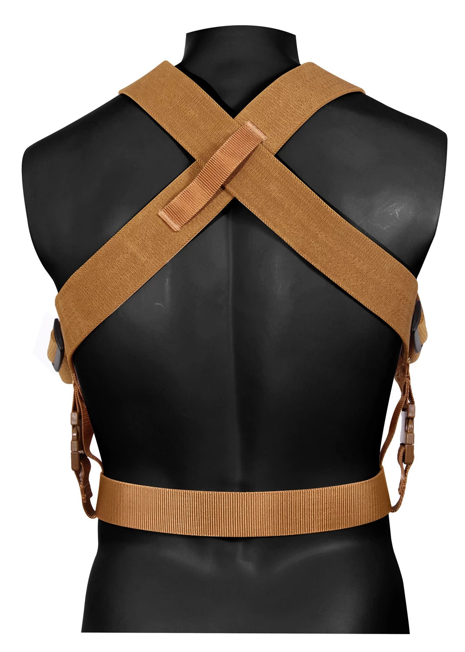 Rothco Combat Suspenders Coyote Brown & Shirt Stays angled product photo
