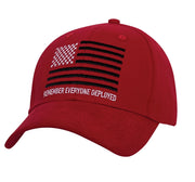 Rothco R.E.D. Remember Everyone Deployed Low Profile Cap Red Baseball close-up photo