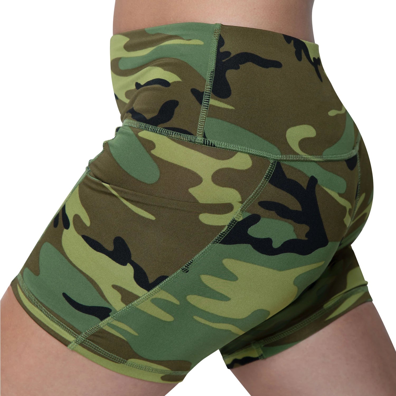 Rothco Womens Camo Workout Performance Legging Shorts Bottoms and Leggings close-up photo
