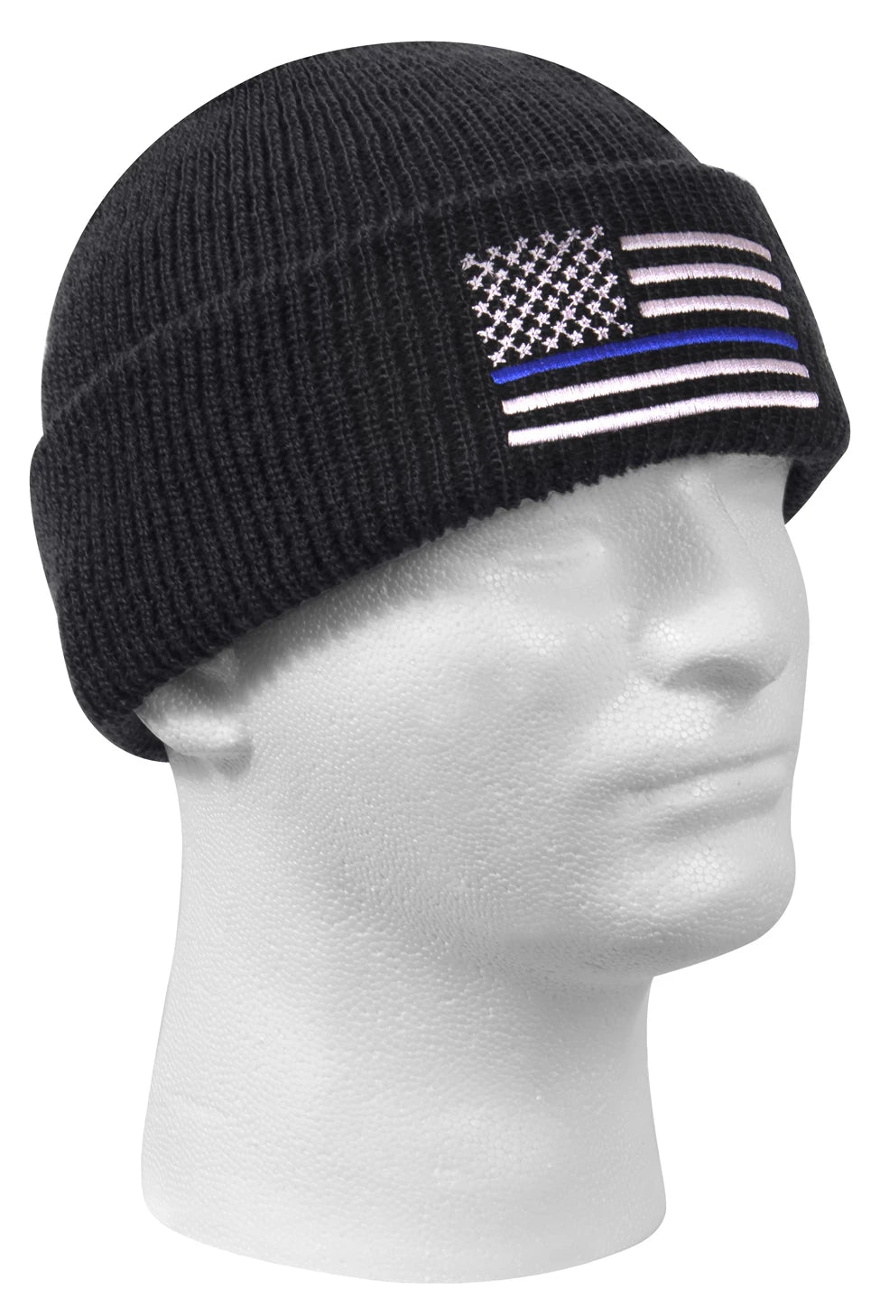 Rothco Thin Blue Line Deluxe Embroidered Watch Cap Caps & detail photo