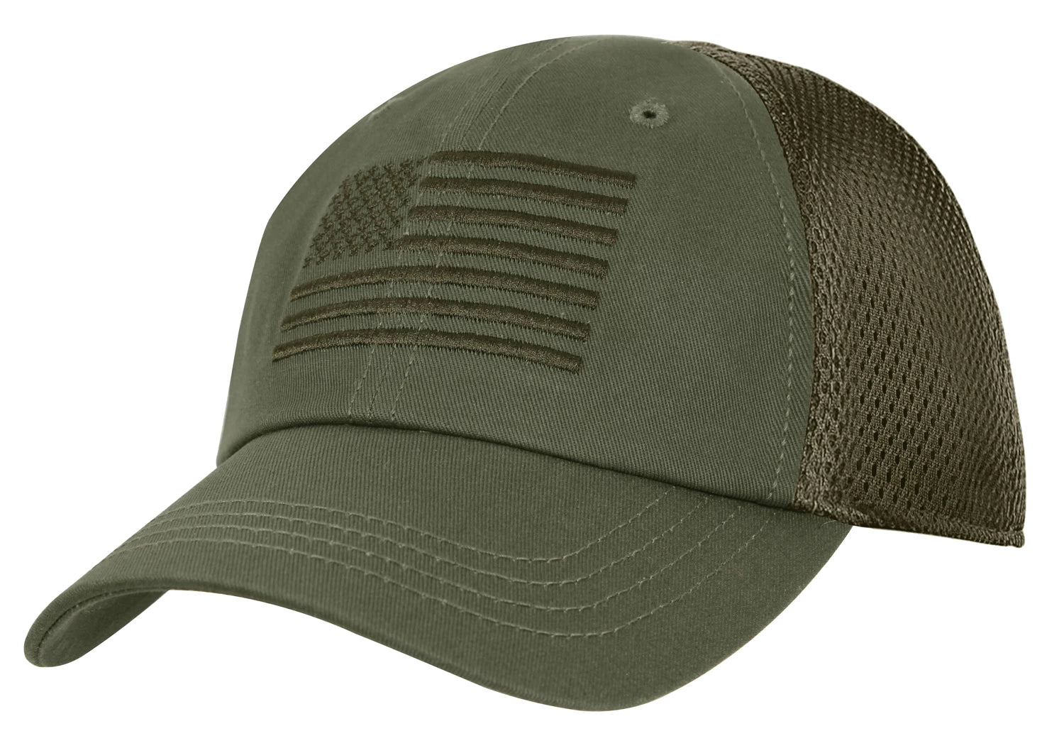 Rothco Tactical Mesh Back Cap With Embroidered US Flag MultiCam detail photo