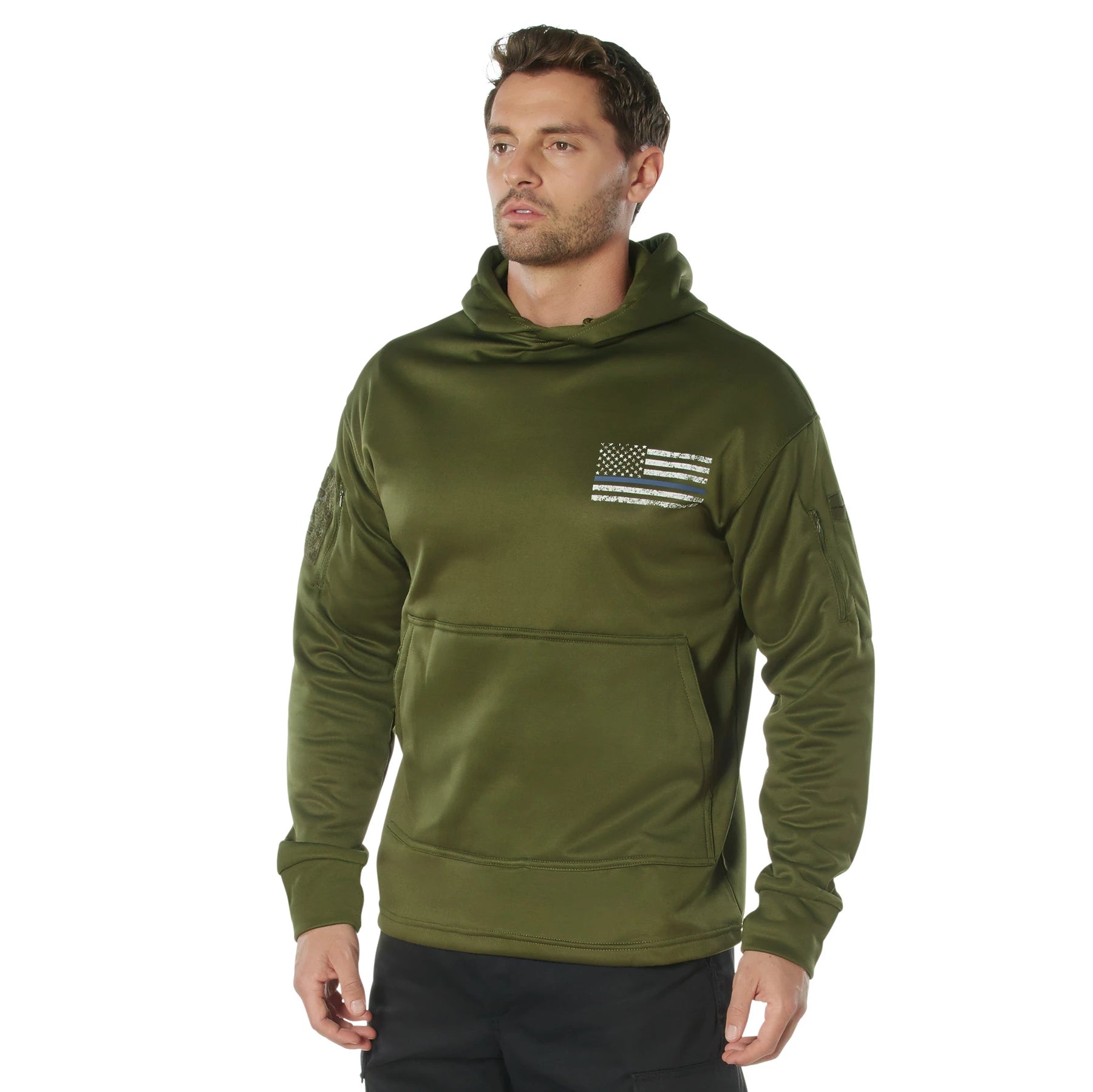 Rothco Concealed Carry Thin Blue Line Hoodie New Arrivals reverse view