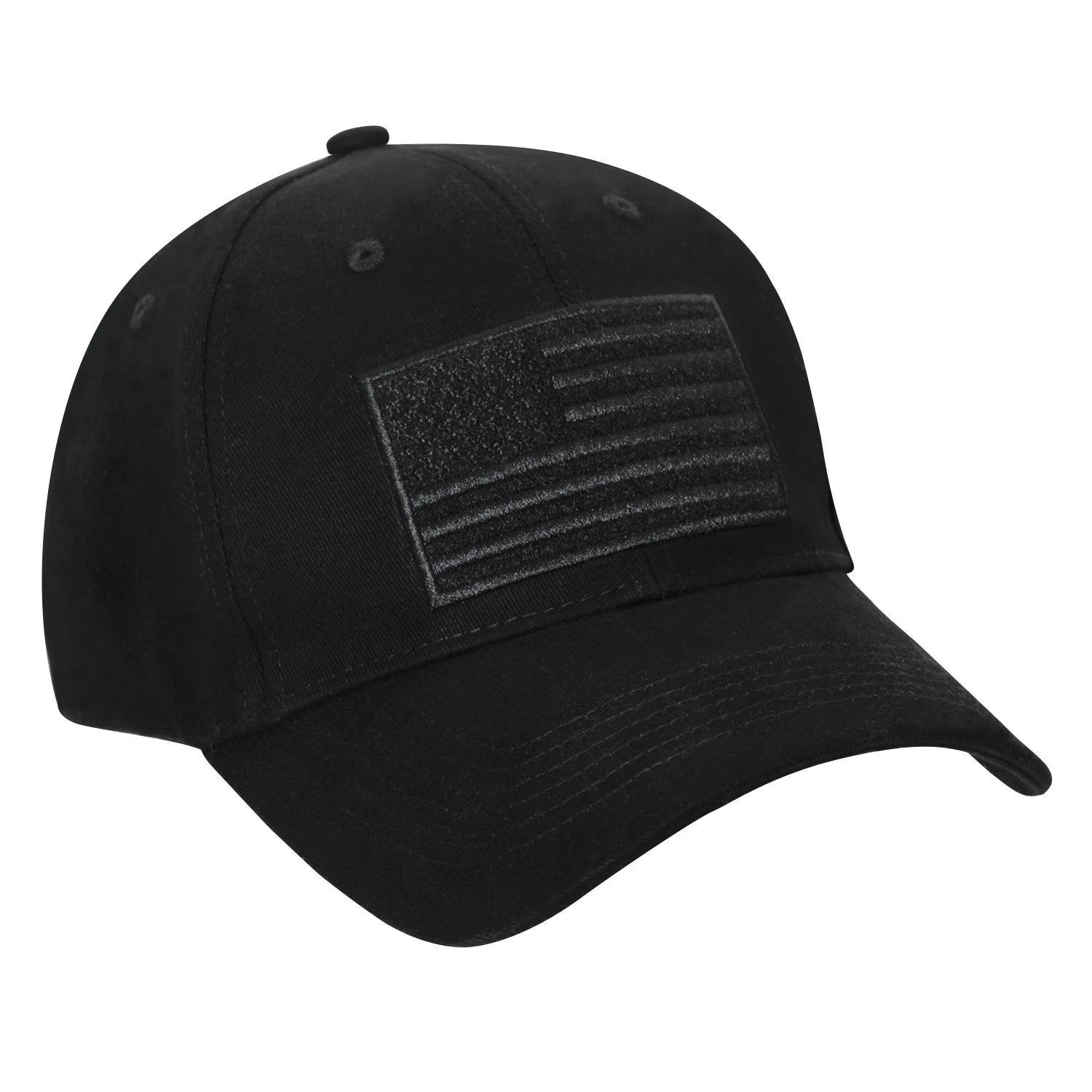 Rothco Hook & Loop U.S. Flag Low Profile Cap Black detail photo