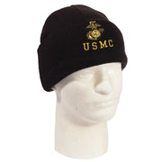Rothco Embroidered USMC Watch Cap with Gold Eagle Globe & detail photo