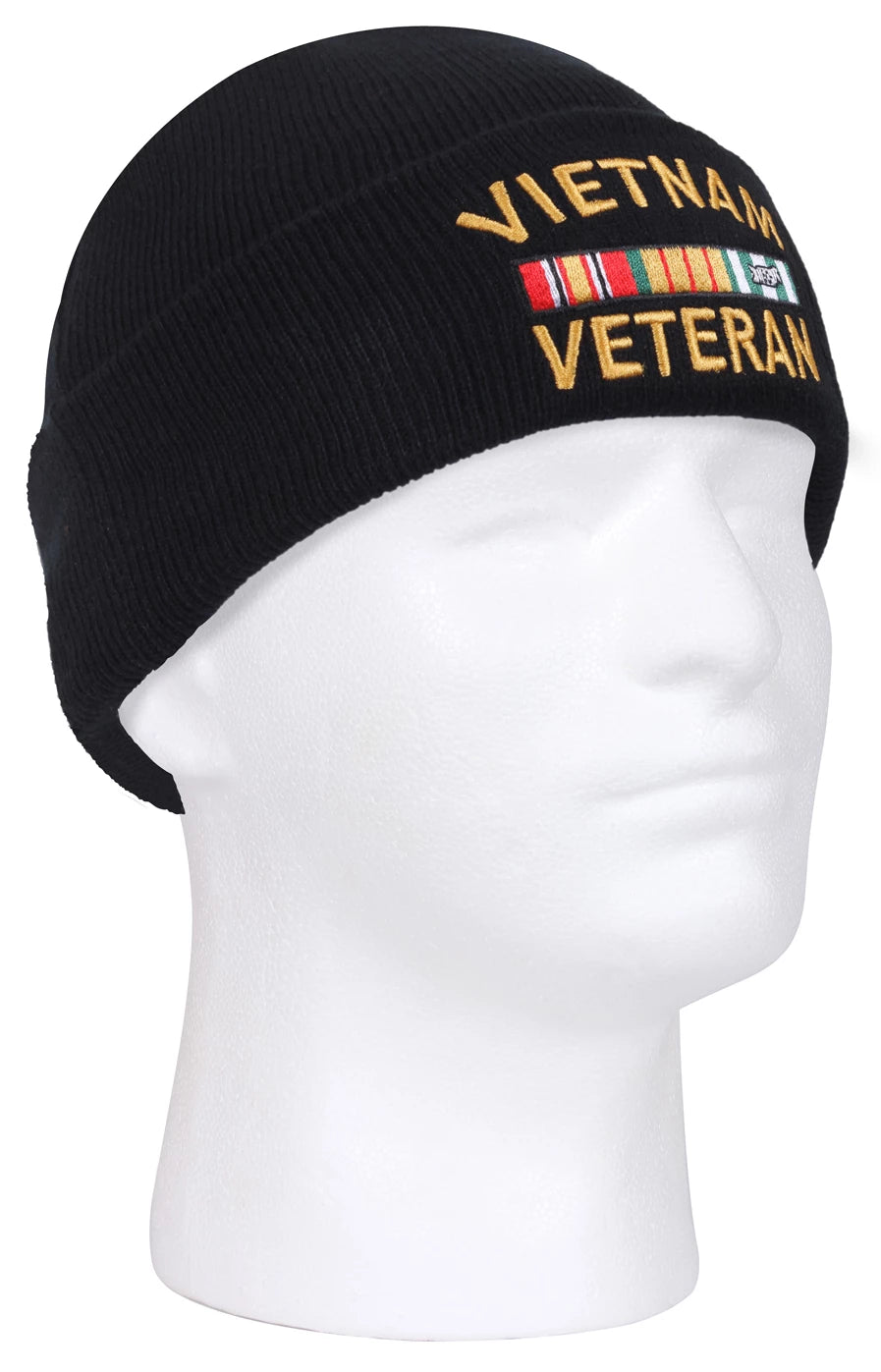 Rothco Vietnam Veteran Deluxe Embroidered Watch Cap Vintage Headwear close-up photo