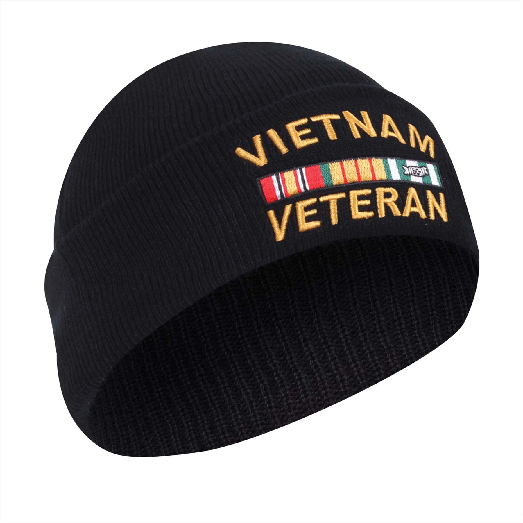 Rothco Vietnam Veteran Deluxe Embroidered Watch Cap Vintage Headwear detail photo