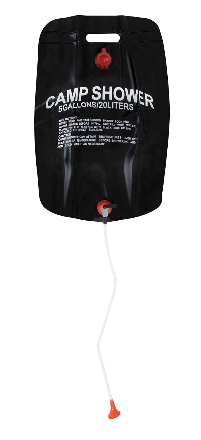 Rothco Solar Camping Shower Emergency Survival and Outdoor Gear angled product photo