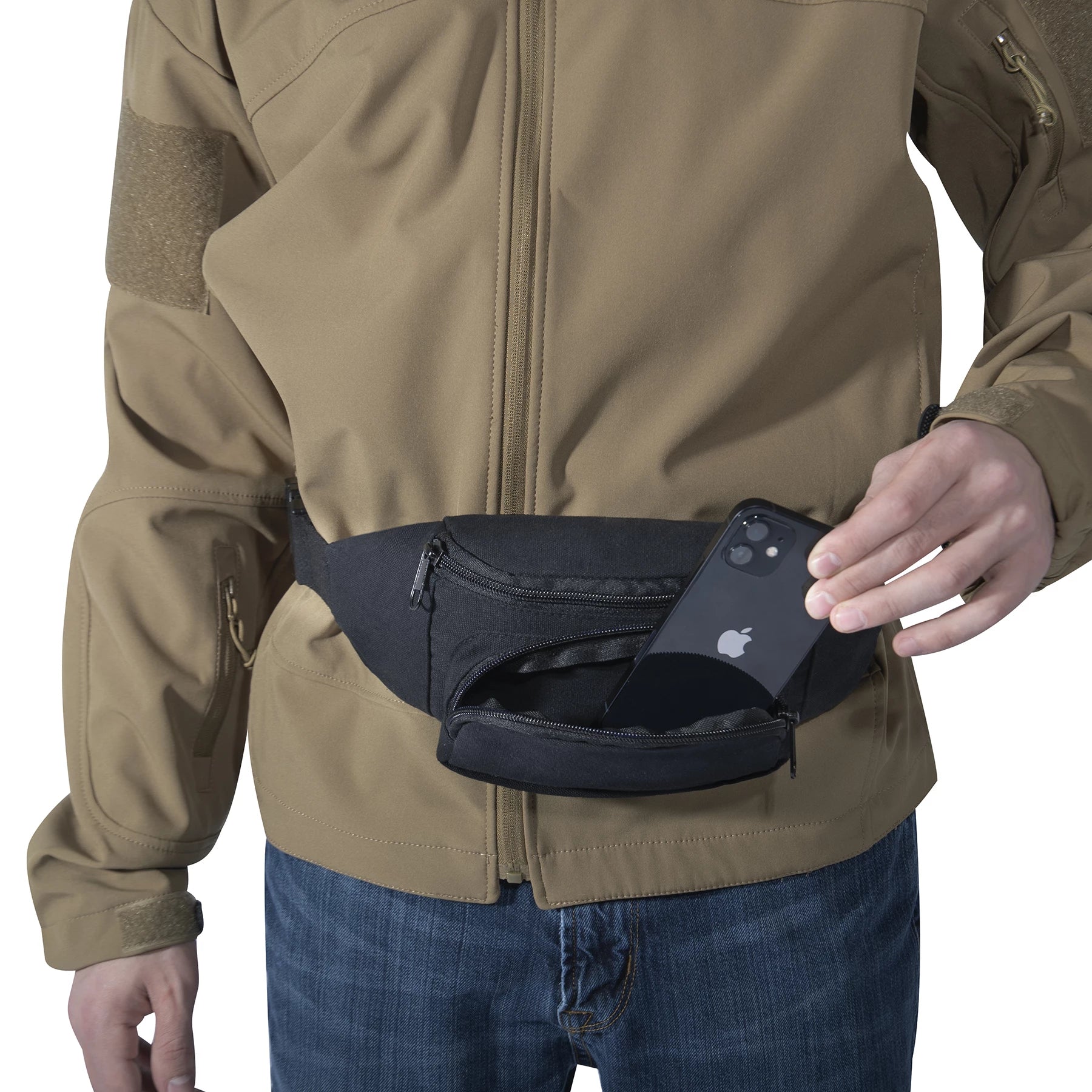 Rothco Canvas Crossbody Fanny Pack - Black New Arrivals reverse view