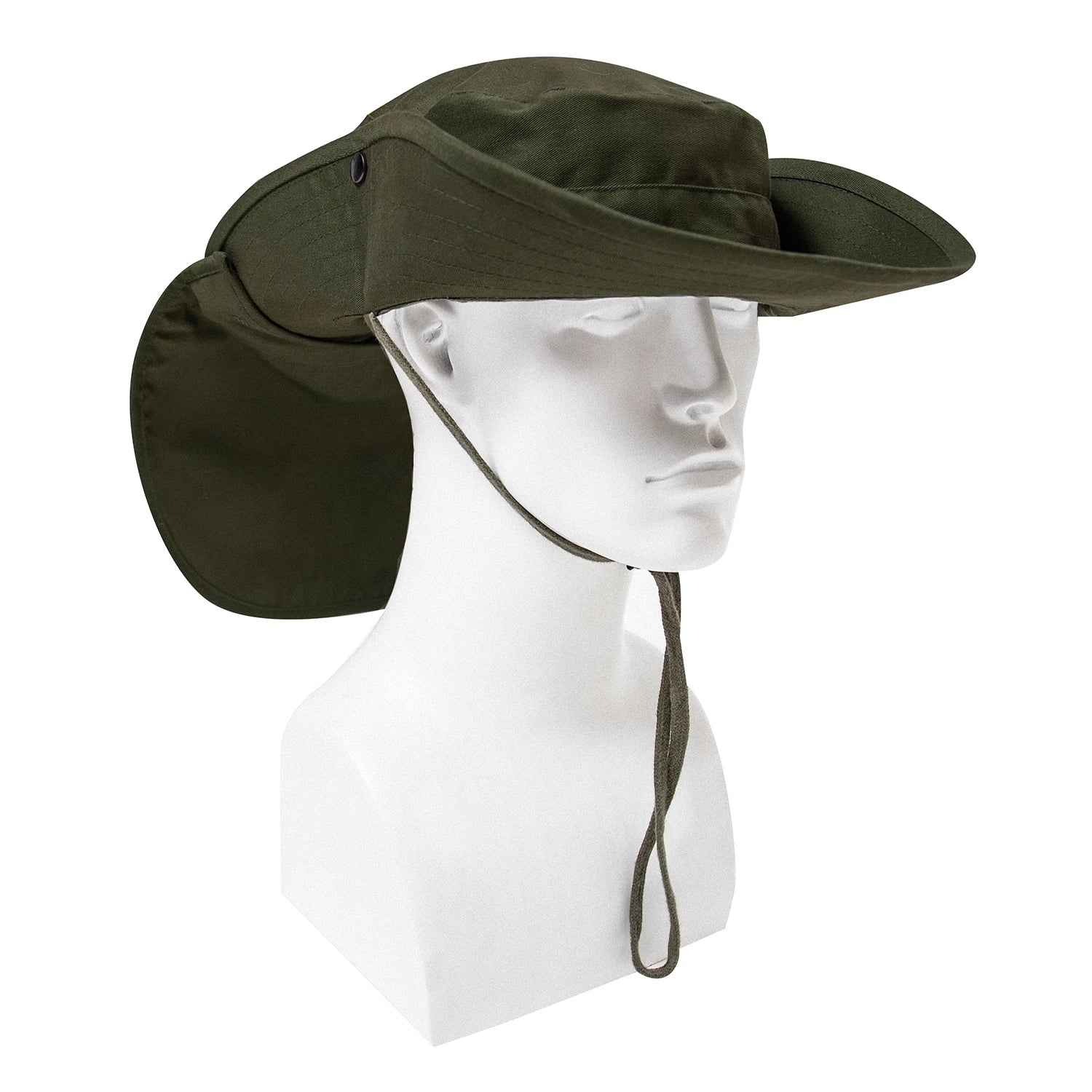 Rothco Adjustable Boonie Hat With Neck Cover Khaki Hats angled product photo