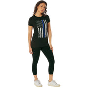 Rothco Women Thin Blue Line Longer T-Shirt Graphic T-Shirts additional view