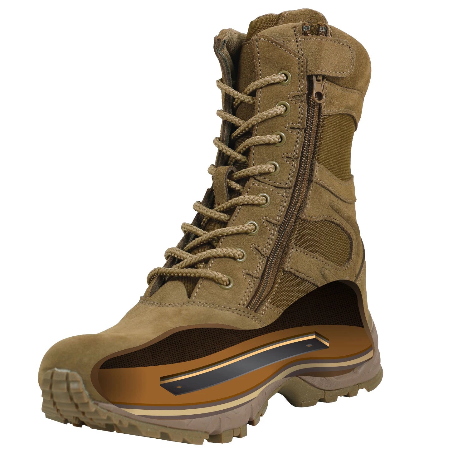 Rothco Forced Entry Deployment Boots With Side Zipper - 8 close-up photo