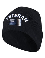 Rothco Veteran With US Flag Fine Knit Watch Cap side detail photo