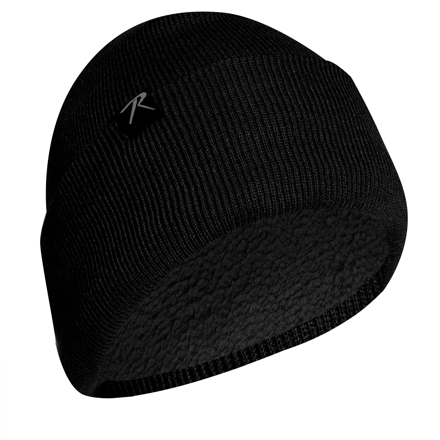 Rothco Deluxe Fine Knit Sherpa-Lined Watch Cap Black Caps & detail photo