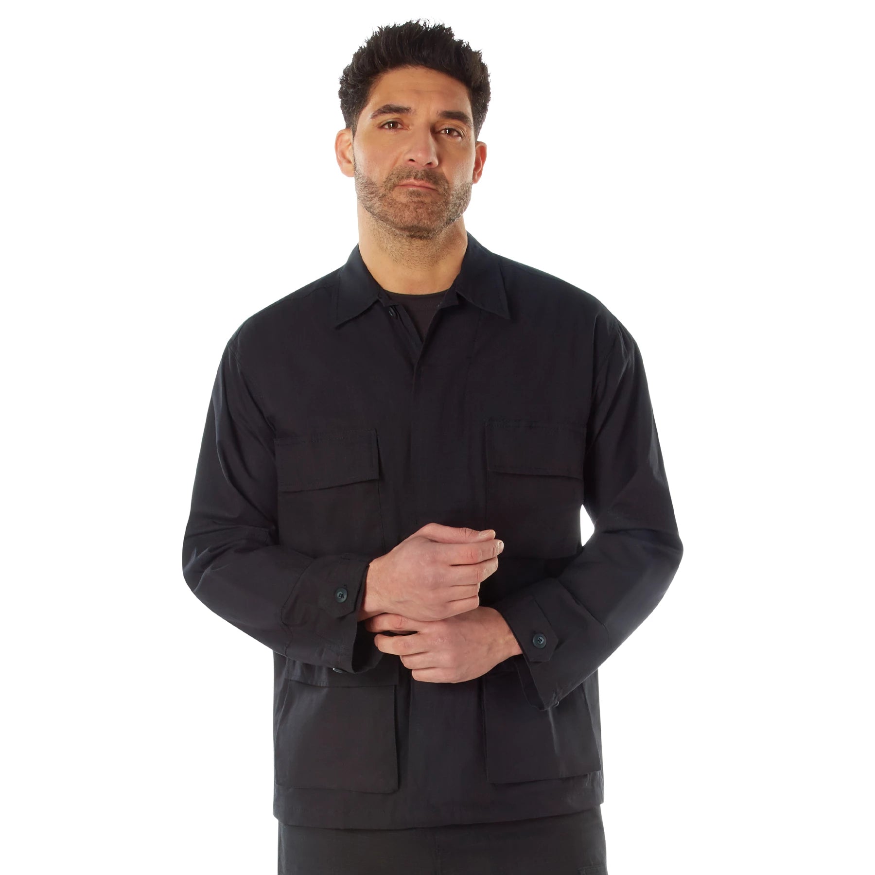 Rothco Rip-Stop BDU Shirt 100 Cotton Rip-Stop Olive Drab angled product photo