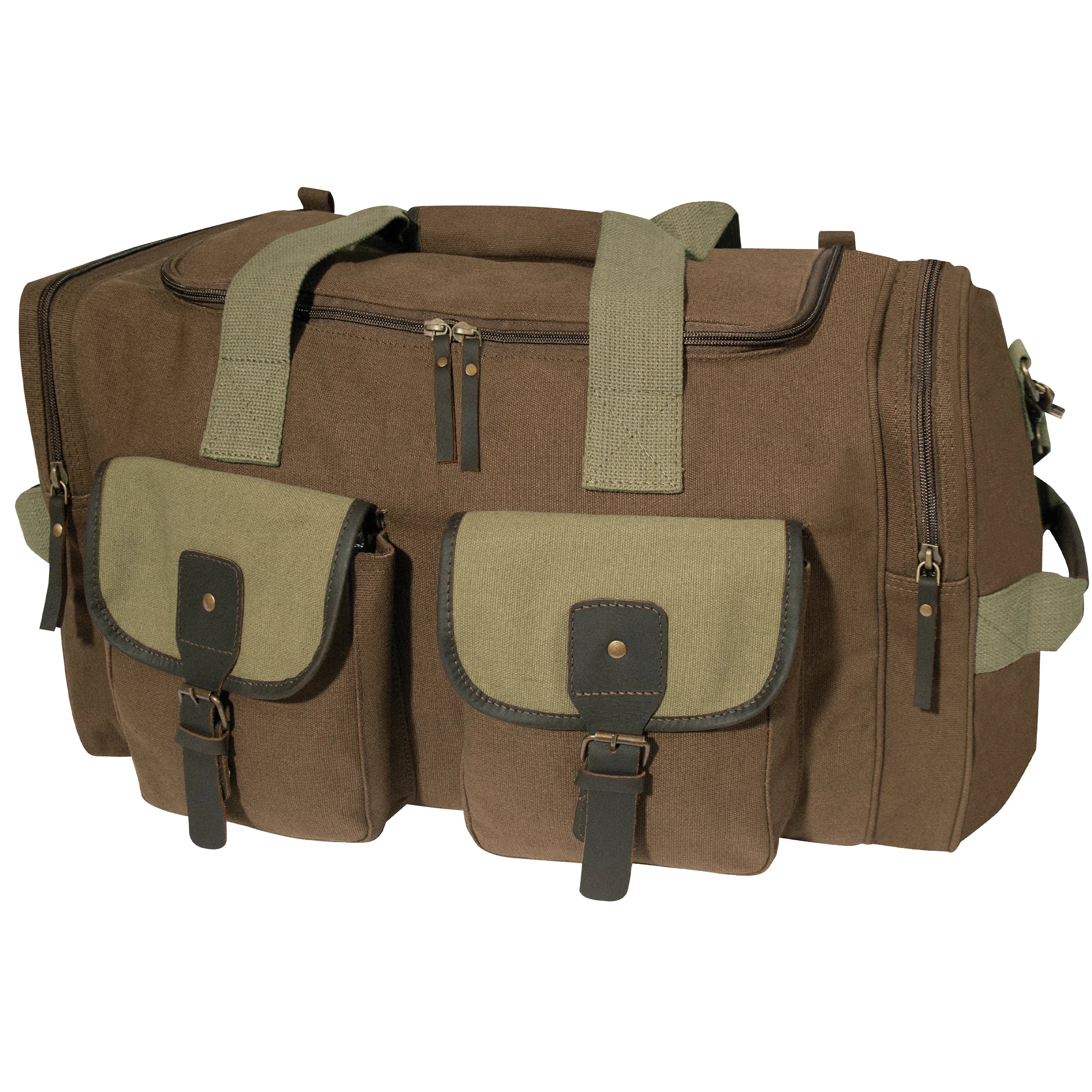 Rothco Long Journey Canvas Travel Bag Olive Drab New side detail photo
