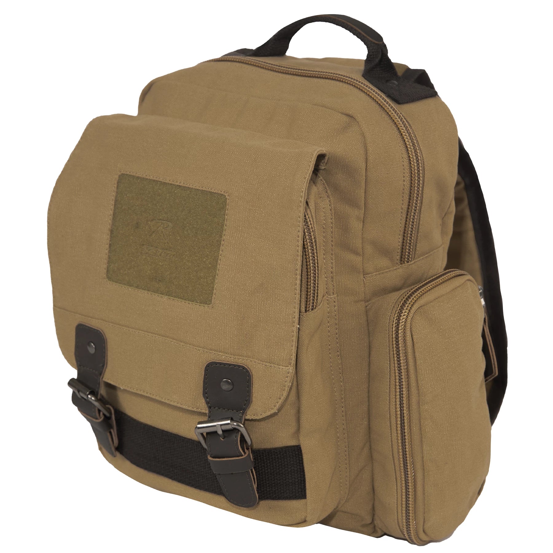 Rothco Vintage Canvas Sling Backpack Black Sneak Previews reverse view