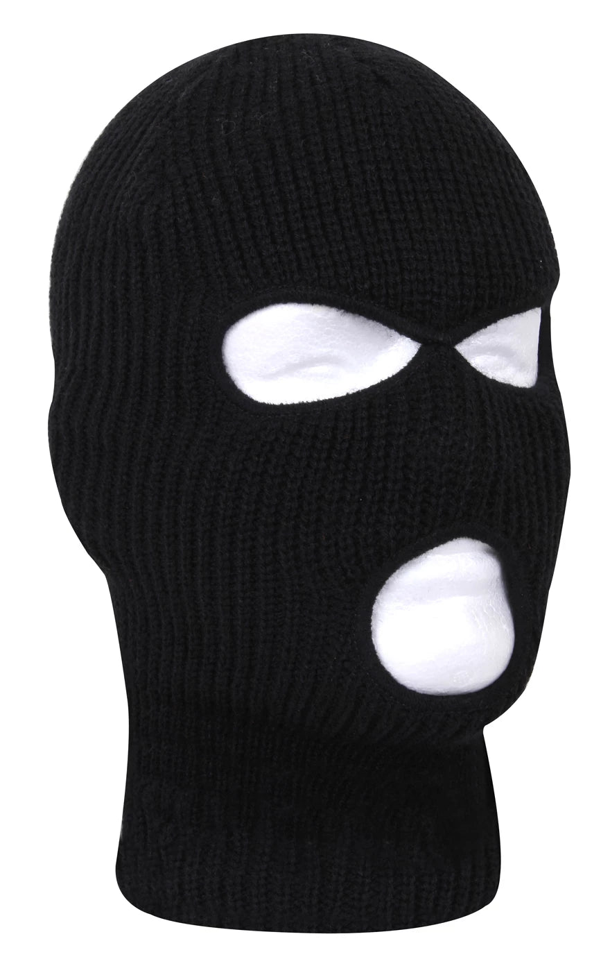 Rothco Fine Knit Three Hole Facemask Black New Arrivals detail photo