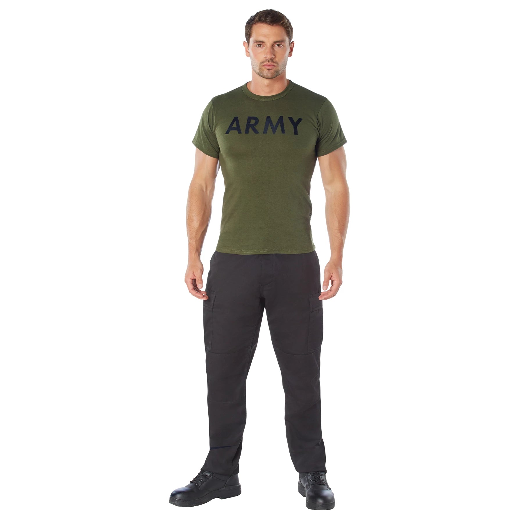 Rothco Olive Drab Military Physical Training T-Shirt T-Shirts close-up photo