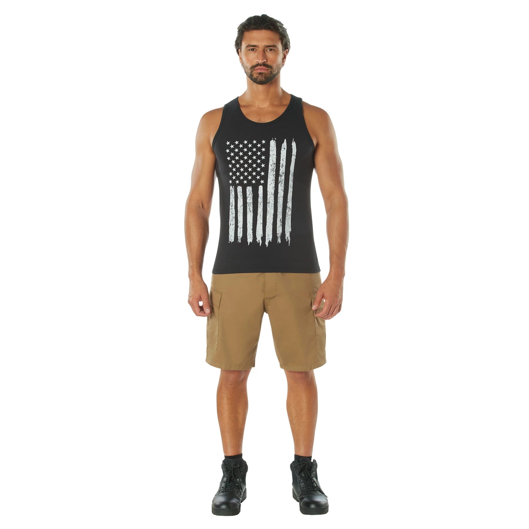 Rothco Distressed U.S. Flag Tank Top Graphic Print T-Shirt detail photo