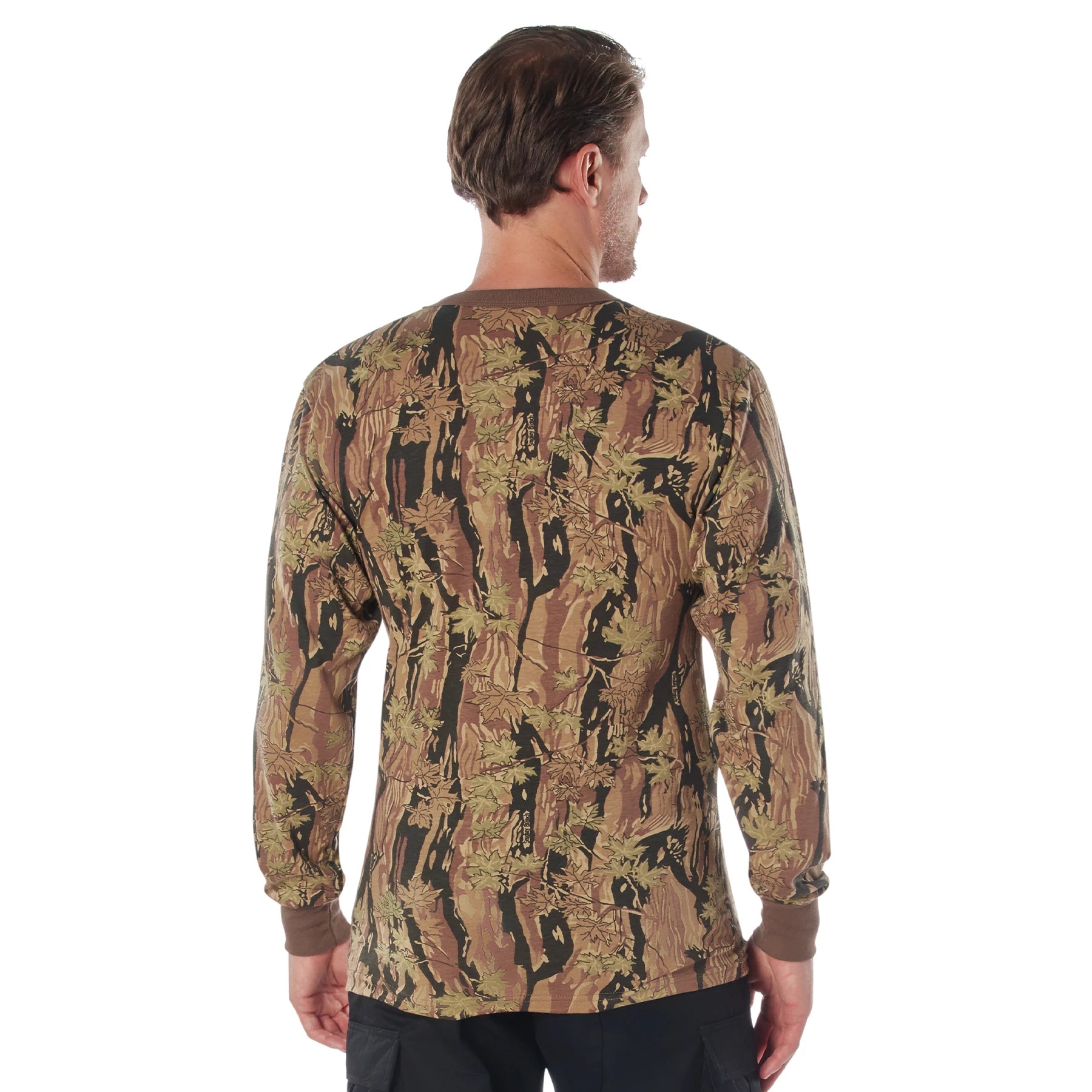 Rothco Long Sleeve Camo T-Shirt Woodland Camo 4XL T-Shirts side detail photo