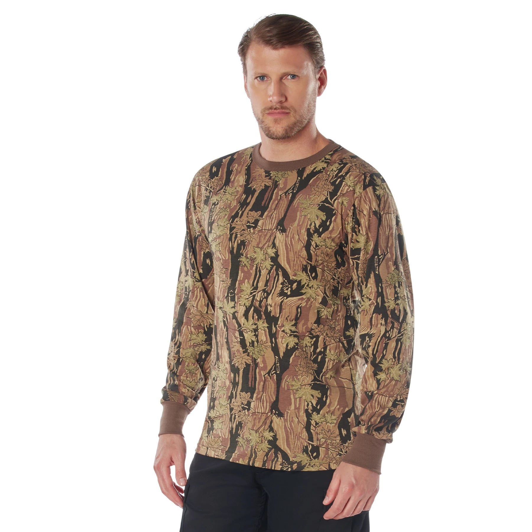 Rothco Long Sleeve Camo T-Shirt Woodland Camo 4XL T-Shirts angled product photo