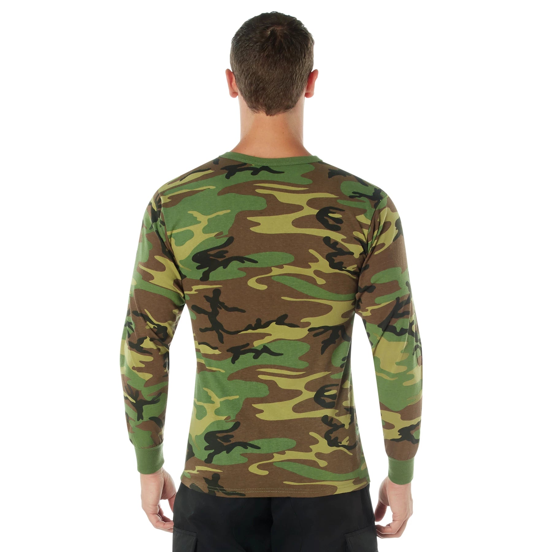 Rothco Long Sleeve Camo T-Shirt Woodland Camo 4XL T-Shirts reverse view