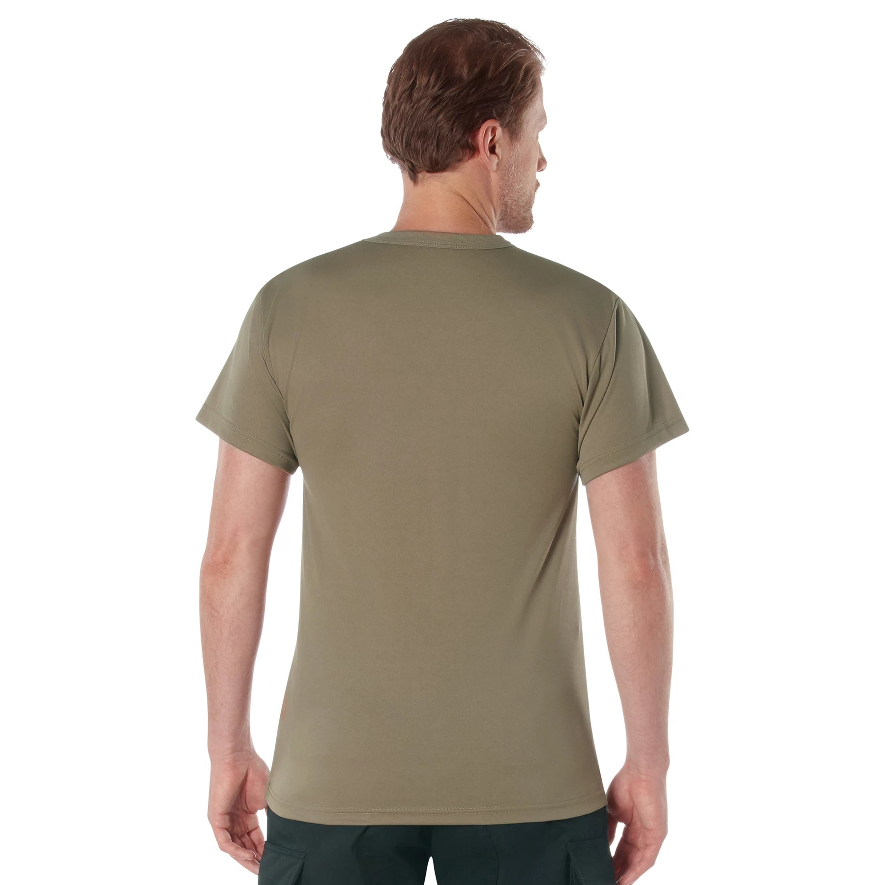 Rothco Quick Dry Moisture Wicking T-Shirt AR 670-1 Compliant Military reverse view